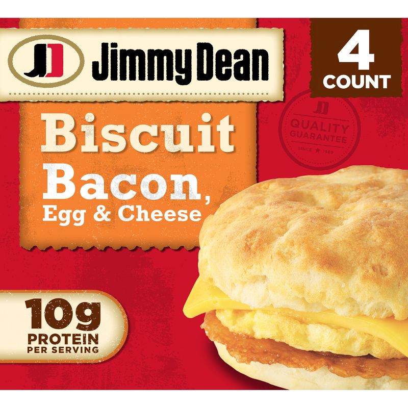 Jimmy Dean Bacon Egg & Cheese Frozen Biscuit Sandwiches - 4ct, 1 of 12
