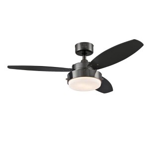 Westinghouse Alloy Ceiling Fan with LED Light, Reversible Blades, Flush Mount, Low Profile, Modern Small Room Indoor/Outdoor Fan, 42 Inch, Gun Metal - 1 of 4