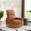 Swivel Rocking Recliner Chair – Faux Leather Glider Recliner with Lumbar Support, High Back & Padded Armrests - 3 of 4