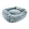 Precious Tails Super Lux Shaggy Fur Cuddler Cat and Dog Bed - L - Blue - 2 of 4