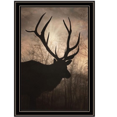 HomeRoots Elk Sunrise Black Framed Print Wall Art