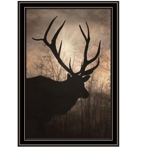 HomeRoots Elk Sunrise Black Framed Print Wall Art - 1 of 4