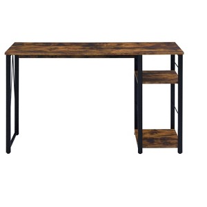 HomeRoots 47" Brown and Black Writing Desk - 1 of 4