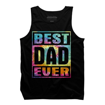 Men's Design By Humans Vintage Tie Dye Best Dad Ever By Tank Top
