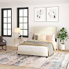 Taylor & Logan Full 47" High Hilton Platform Bed Beige: Wingback Headboard, Faux Linen, Wood Slat Support - 4 of 4