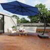 Outdoor Large Round Aluminum Offset Umbrella, Heavy Duty Offset Umbrella With 360¡ãRotation, Offset Patio Cantilever UmbrellaS With Base Included - 2 of 4