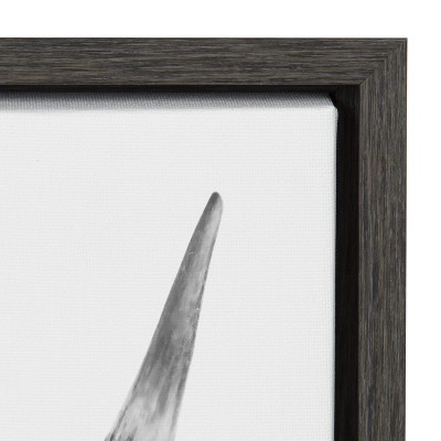 Black and White Highland Cow Portrait Canvas Art, 38x28