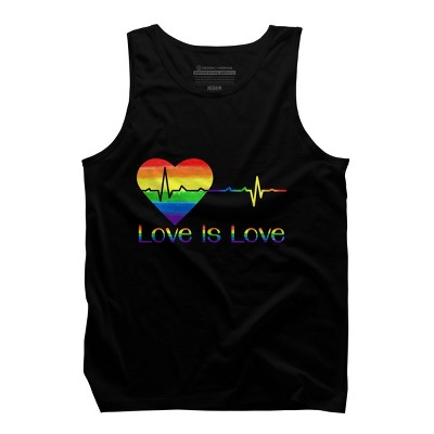 Adult Design By Humans Pride Love is Love Heartbeat By WinterJJ Tank Top