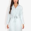 Anna-Kaci Women's Button Down Collar Neck Large Pocket Detail Scoop Hem Long Cuffed Sleeve Fashion Dress - 2 of 4