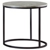 Gunmetal End Table with Faux Marble Top, Sleek Modern Design for Living Room or Lounge Area - 2 of 4