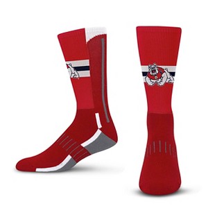 NCAA Fresno State Bulldogs Streak Team Color Crew Socks - L: Logo Pattern, Midweight Fabric - 1 of 3