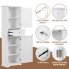 ORRD Tall Freestanding Bathroom Storage Cabinet with Drawer & Adjustable Shelf, Black - 4 of 4