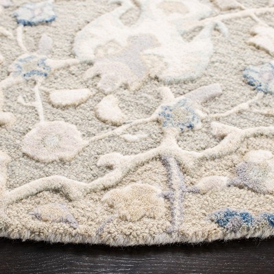 Elegant Hand-Tufted Blue and Grey Wool 6' Round Area Rug
