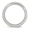 Black Bow Jewelry 8mm Stainless Steel Brushed Flat Center Polished Grooved Edge Band - image 2 of 4