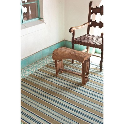 Elegant Multi-Color Striped Handmade Cotton Area Rug 9' x 12'