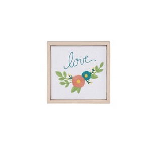 VIP Wood 7 in. Green Love Embroidered Framed Love Decor - 1 of 2