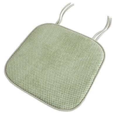 Green Memory Foam Chair Cushion with Ties and Nonslip Backing