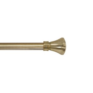 Versailles Lexington Flare Steel Heavy Duty Curtain Rods for Windows Set Antique Brass - 1 of 4