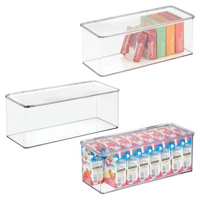 iDesign Stackable Hinged-Lid Storage Box - Clear