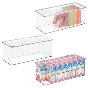 iDesign Stackable Hinged-Lid Storage Box - Clear - 1 of 4