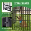 Large Dog Kennel Outside Outdoor Dog Kennel with Rotating Bowls, Metal Dog House Outdoor Dogs Enclosure Dog Run Fence House with Waterproof Cover Roof - 3 of 4