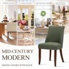 Set of 2 Mid-Century Upholstered Dining Chairs with Wood Legs, Fabric Side Chairs with Back for Kitchen, Dining Room, or Restaurant - Beige - 4 of 4