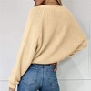 Coolmee Women's Rib Knit Cropped Cardigan Long Sleeve V-Neck Button Down Cardigan Sweater - 4 of 4
