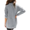 Nlife Women Merry Christmas Print Zipper Up Long Sleeve Kangaroo Pocket Sweatshirt Top - 4 of 4