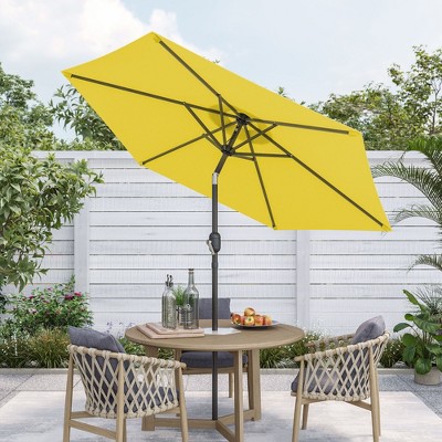 Sonkuki 7.5 ft Outdoor Patio Market Umbrella w/ Crank, Push Button Tilt,  UV-Resistant Canopy