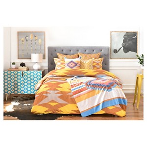Holli Zollinger Bright Native Diamond Pillow Shams (Standard/Queen) Yellow 2 pc - Deny Designs , Yellow Multicolored