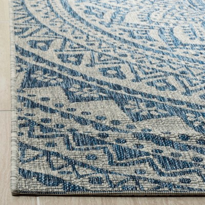 Gray Rectangular Non-slip Synthetic Easy Care Rug, 47" x 4"