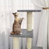 vidaXL Cat Tree Light grey Engineered wood, plush, sisal Medium Cat Tree - 3 of 4
