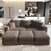 82.7'' Plush Corduroy Upholstered Convertible Sectional Sofas with Movable Ottomans, Deep Seat and Convertible Lounge Chair for Modern Living Room - 2 of 4