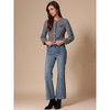 INSPIRE CHIC Women's Elegant Contrast Piping Round Neck Button Front Long Sleeve Tweed Blazer - 4 of 4