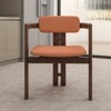 LeisureMod Modern Wood Dining Chair in Leather Upholstery Velo Collection - 2 of 4