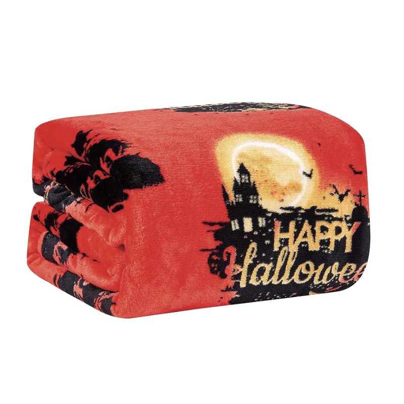 Kate Aurora Ultra Soft & Cozy Oversized Happy Halloween Themed Plush Throw Blanket - 50 in. W x 60 in. L, 1 of 3