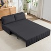 Mjkone W62''Pull Out Sofa Bed, 3-in-1 Modern Pull Out Leathaire Fabric Sleeper Sofa Couch,Chaise Lounge - 2 of 4