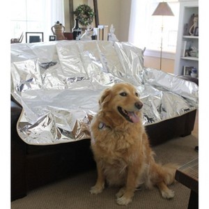 Pet Repellent Mat – Non-Electric Cat and Dog Deterrent for Furniture, 56" x 72" – Reversible Mylar and Fabric Design - 1 of 4