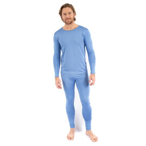 Leveret Mens Two Piece Thermal Pajamas Solid Blue Xxl Target