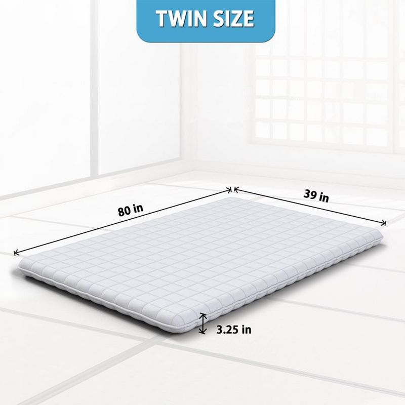 Native Nest Japanese Futon Floor Mattress - Medium Firm Shikibuton for Adults - Foldable and Portable Japanese Bed with Cotton Cover, Twin, 5 of 7