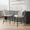 Christopher Knight Home Candace 28" Modern Wing Back Metal Upholstered Bar Stool (Set of 2) - 2 of 4