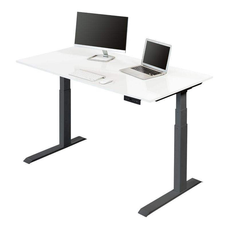 Stand Up Desk Store Dual Motor Electric Adjustable Height Standing Desk with EZ Assemble Steel Frame, 1 of 3