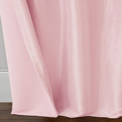 Soft Pink Faux Silk Blackout Grommet Curtain Panel for Kids