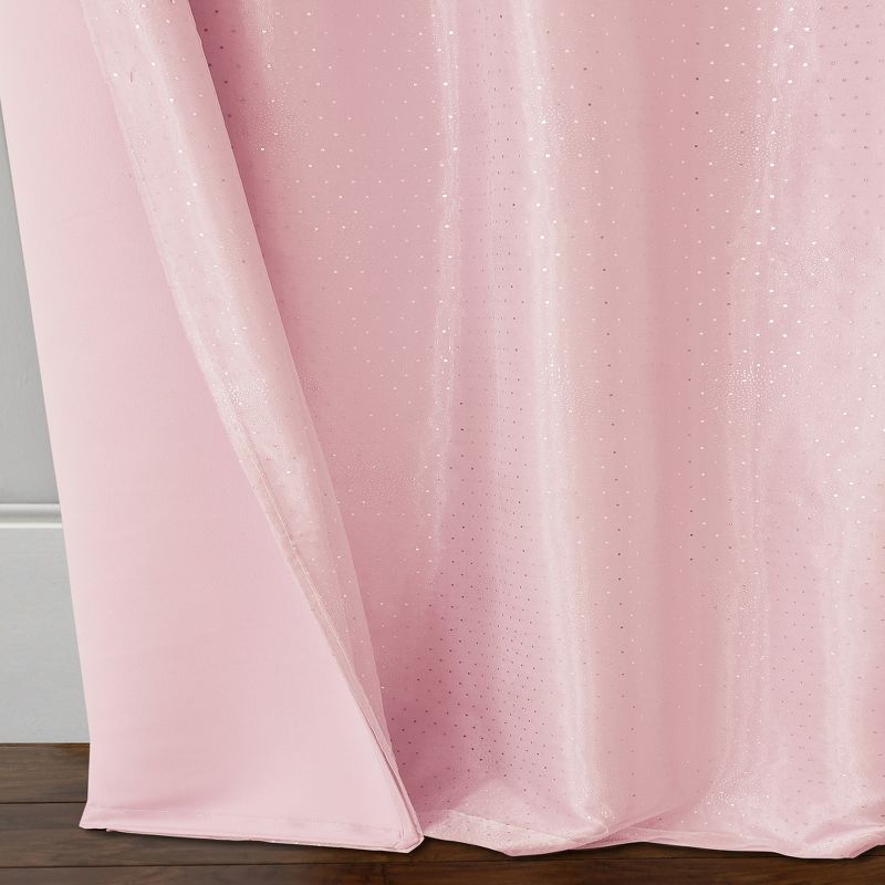 Aurora Kids Room Darkening Sheer Sparkle Overlay Single Curtain Panel - Elrene Home Fashions, 4 of 5