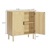 FONTOI Storage Cabinet with Rattan Doors, Wine Cabinet for Corridors, Dining rooms, Natural, 15.8"*34.6"*31.5" - 3 of 4