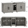 Garvee Elegant Double-Room Cat Litter Cabinet – Stylish Litter Box Enclosure for Two Cats with Storage and Cat Mat, 55”L x 17.7”W x 22.5”H - 3 of 4