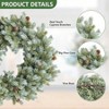 24 Inch Artificial Wreath with Pine Cones for Front Door Holiday Decor Green Faux Indoor Outdoor Use 12 Cones - 2 of 4