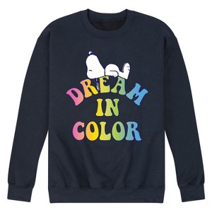 Men's - Peanuts - Snoopy Dream In Color Graphic Fleece Sweatshirt - 1 of 4