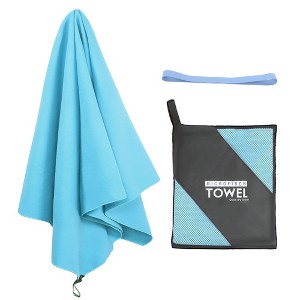 PiccoCasa Microfiber Beach Towel Lightweight Absorbent Travel Towels for Beach Swim Sports - 1 of 3