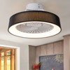 Rennnsan Althyn 18"W Drum Ratten Boho LED Dimmable Flush Mount Ceiling Fan - 2 of 4